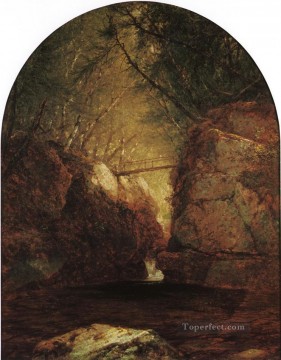 John Frederick Kensett Painting - Bash Bish Falls Luminism scenery John Frederick Kensett